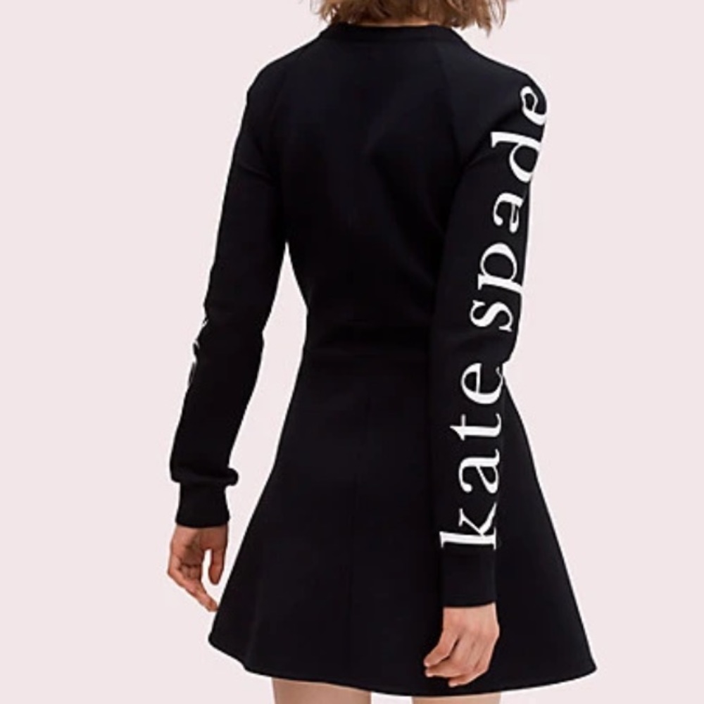 New Kate Spade Logo Black Dress Limited ED Fit & Flare